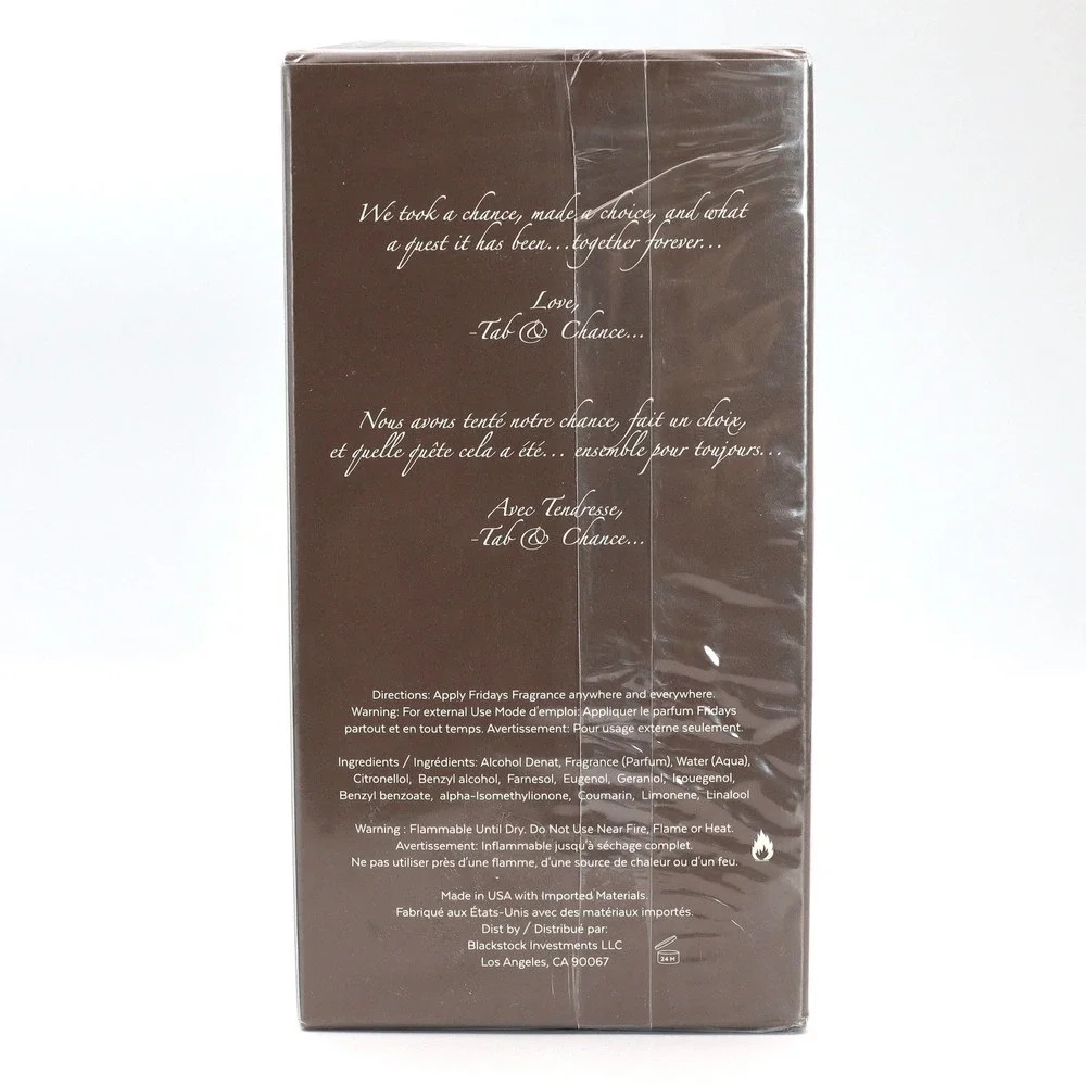 Fridays with Tab & Chance His Business Men Fragrance 3.3oz 100ml EDP New Sealed